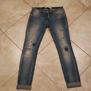 OFF WHITE Medium blue washed jeans